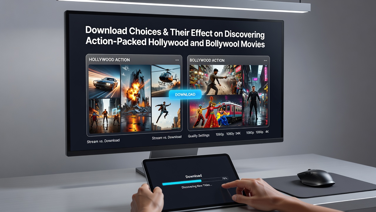 Comparison of HD trailer interfaces for action movies on Hollywood and Bollywood streaming platforms