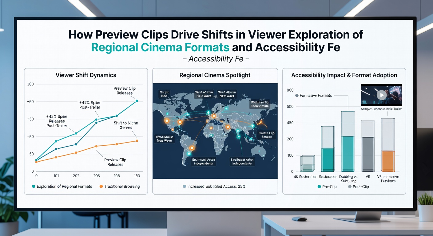 Viewers engaging with preview clips that demonstrate accessibility features in regional films
