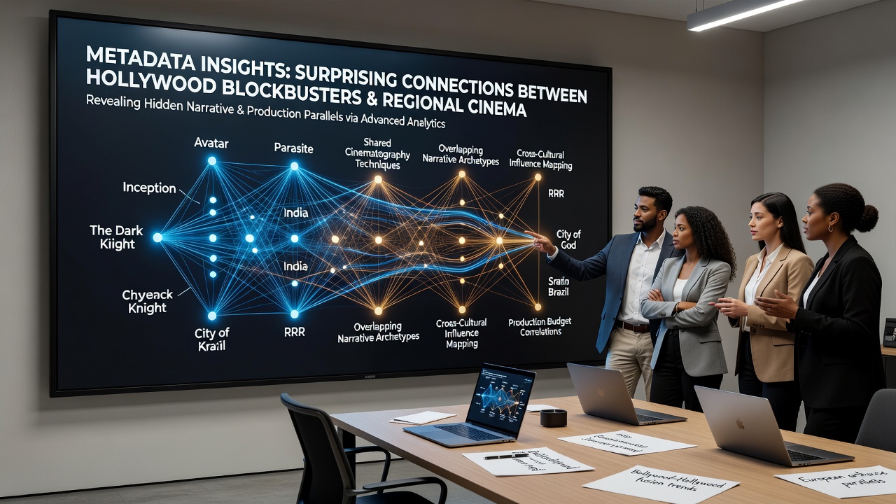 Infographic displaying regional cinema preference data linked to Hollywood blockbuster metadata patterns