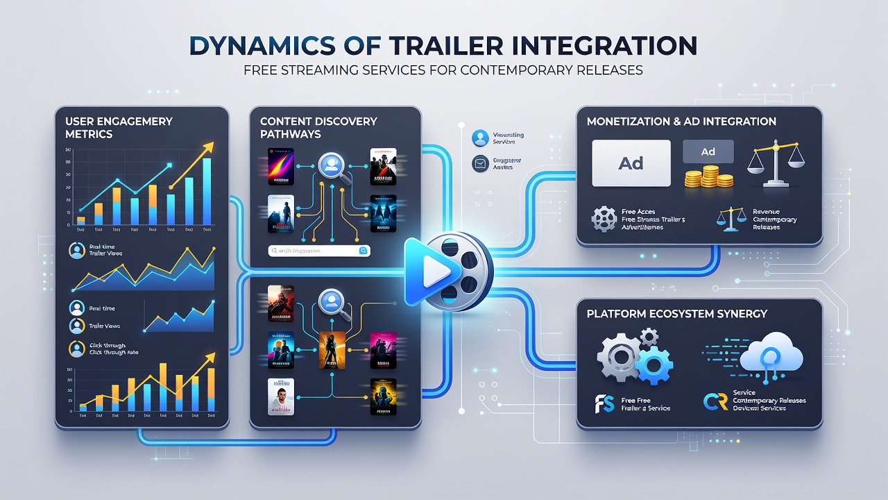 Analytics dashboard displaying trailer performance metrics on a free streaming platform