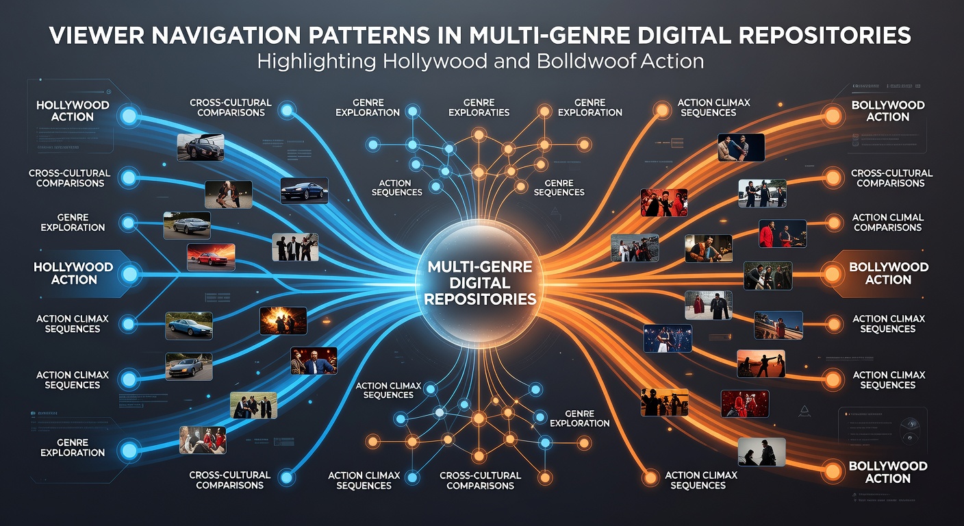 Viewer navigation patterns in multi-genre digital repositories for Hollywood and Bollywood action films